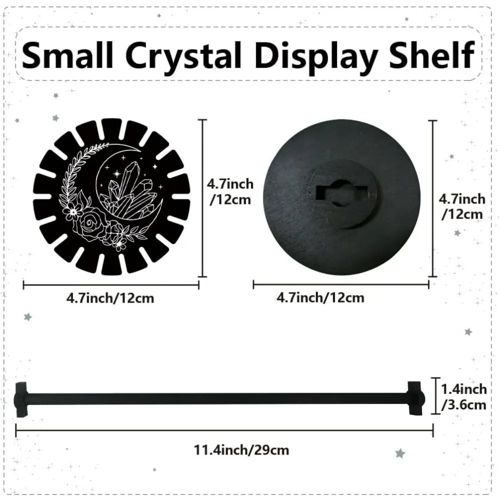 1Set Shelf Black Display Shelf Dowsing Pendulum Wheel Display Stand Witch Stuff Wooden Pendulum Holder Stand