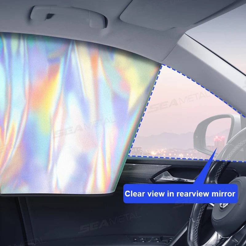 SEAMETAL Magnetic Car Side Window Curtains UV-Reflective Sun Shade Sun Protection Cover Anti-Glare Privacy Curtains for Baby