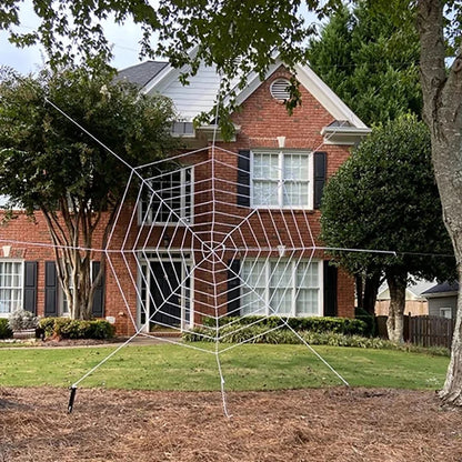 1.5/2.5m Giant Spider Webs Halloween Decorations,White Black Spider Web for House,Large Horror Stretchy Cobweb for Outdoors