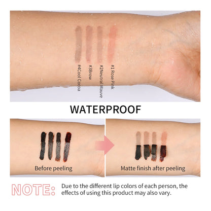 4PCS/1PCS Highly Pigmented Lip Liner Tattoo Matte Peel Off Lasting Waterproof Transfer-proof Lipstick Lip Stain