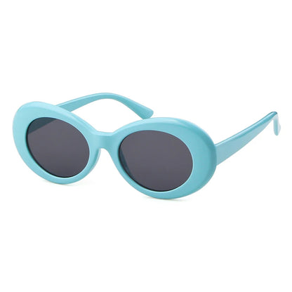 WHO CUTIE Vintage Small Oval Sunglasses Men Women Brand Designer 90S Retro White Leopard Frame Shades Sun Glasses OM524