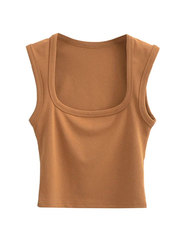 Deep Square Collar Crop Top