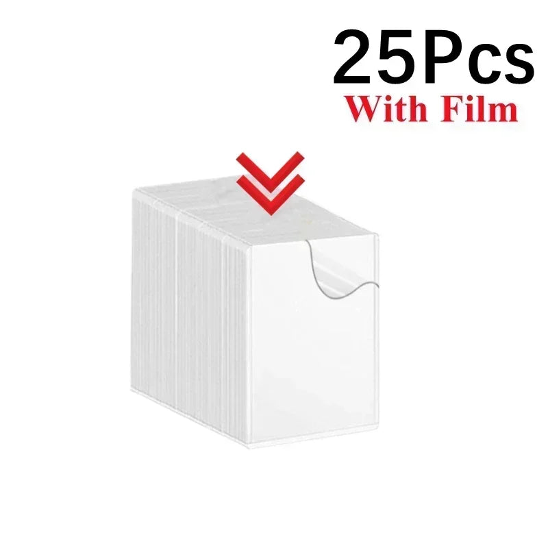 50/1Pcs Transparent Card Sleeve with Protective Film Clear Card Holder Idol Photo Game Baseball Card Holders Cover 35PT 3"x4"