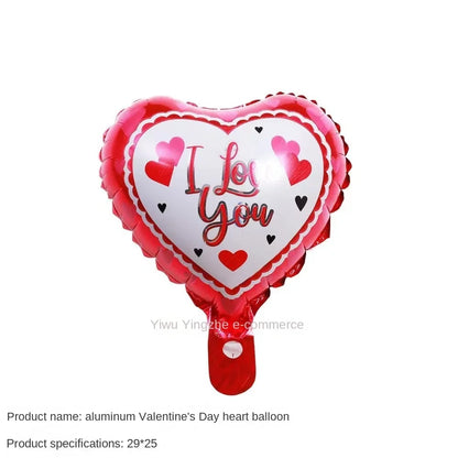 New 10 Inch Round Love Shape English Aluminum Film Balloon New Year's Birthday Valentine's Day Party Wedding Room Decoration