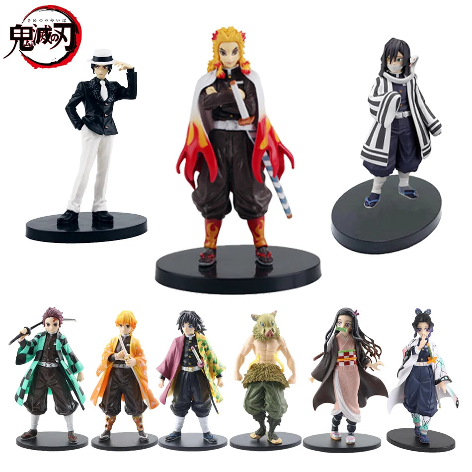 Anime Figure Kamado Tanjirou Nezuko Demon Slayer Figure Action Figures PVC Model Toys Zenitsu Figurine Inosuke Kimetsu No Yaiba