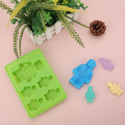1/6PCS Robot Ice Cube Tray Silicone Mold Candy Moulds Chocolate  For Kids Party and Baking Minifigure Building Block  Themes
