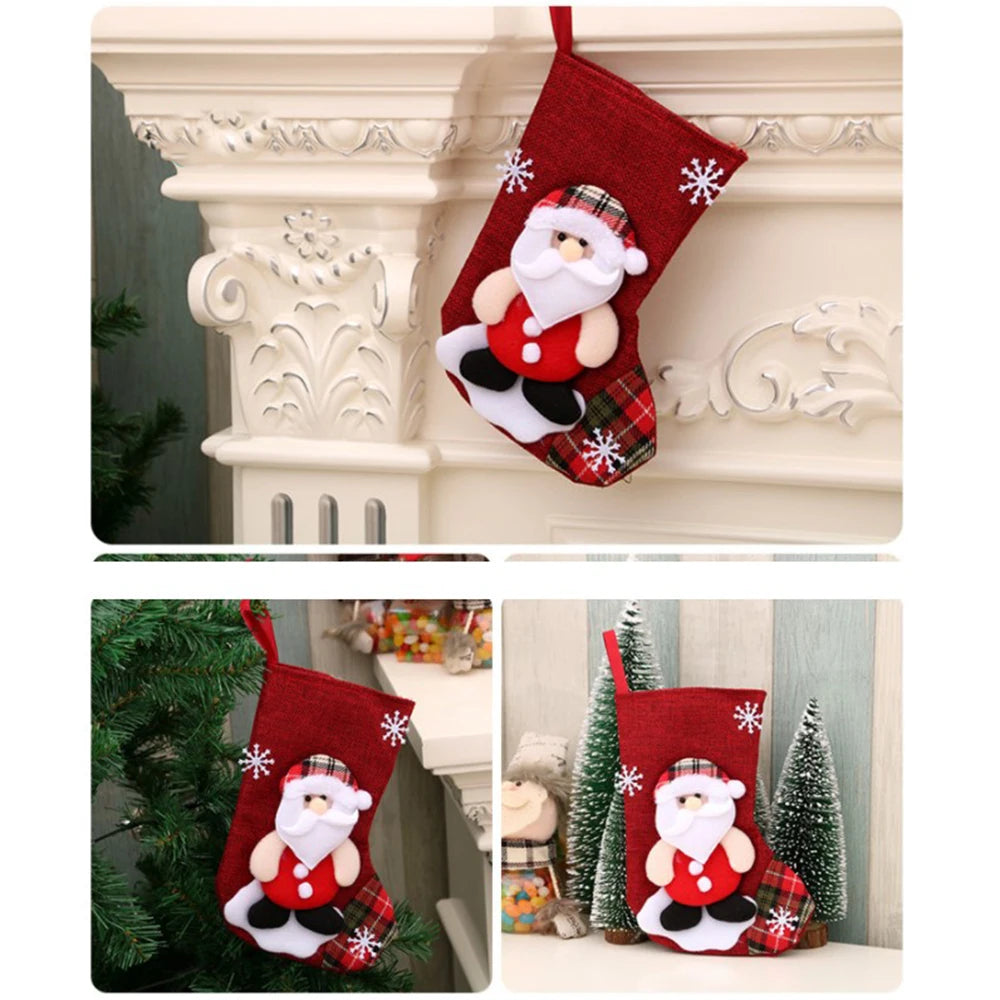 Christmas Hangings Classic Christmas Elements Printed Stocking