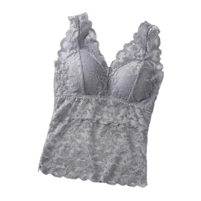 Women's Lace See-through Pads Tank