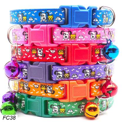 100Pcs Dog Collar With Bells Adjustable