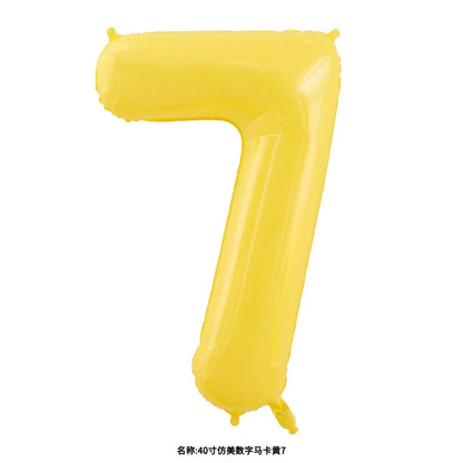 40‑Inch Yellow & White Macaron Daisy Number Foil Balloon