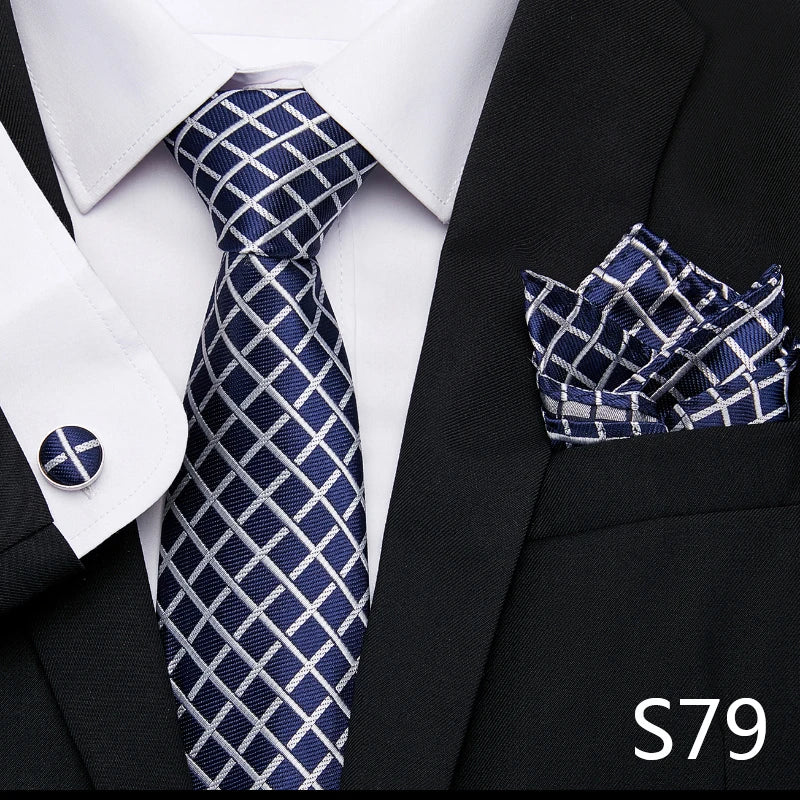 Tie Pocket Squares Cufflink Necktie Set