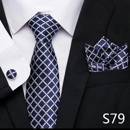 Tie Pocket Squares Cufflink Necktie Set