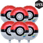 6Pcs Pokemon Birthday Party Balloons Set Pokeball Aluminum Foil Ballons Decoration Supplies For Baby Shower Kids Boys Toys Gifts