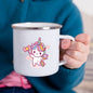 Cartoon Unicorn Enamel Mug – Creative Kids Drinkware for Water, Juice, Milk & Birthday Gifts