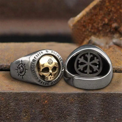 Classic Minimalist Vintage Skull Punk Rock Hip Hop Trend Men's Ring Boys Birthday Street Niche Party Birthday GiftBanquetJewelry