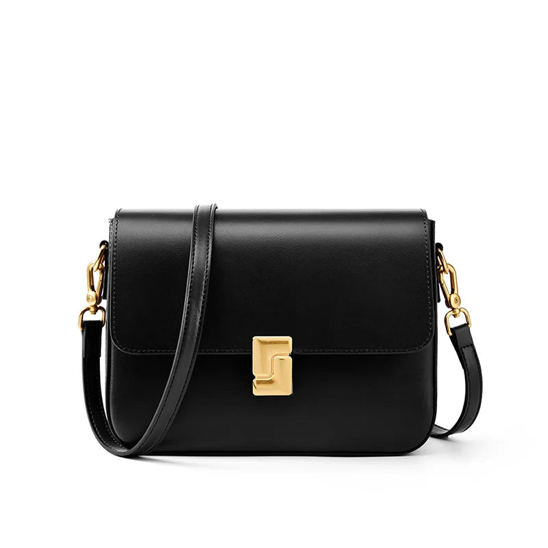 2025 genuine Leather Women Crossbody Bag Luxury Design Small Square Bag Cowhide Women's Commuter Shoulder Bag ladies gift