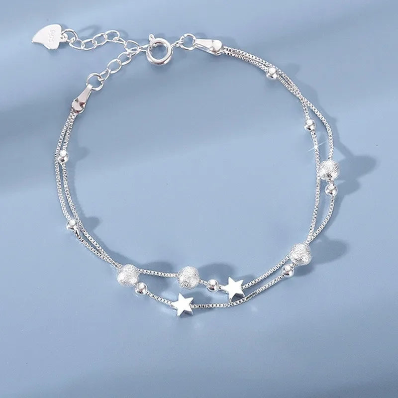 925 Sterling Silver Full-blown Flowers Bracelet For Women Original Texture Adjustable Solid Bracelets Light Luxury Party Jewelry
