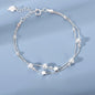 925 Sterling Silver Full-blown Flowers Bracelet For Women Original Texture Adjustable Solid Bracelets Light Luxury Party Jewelry