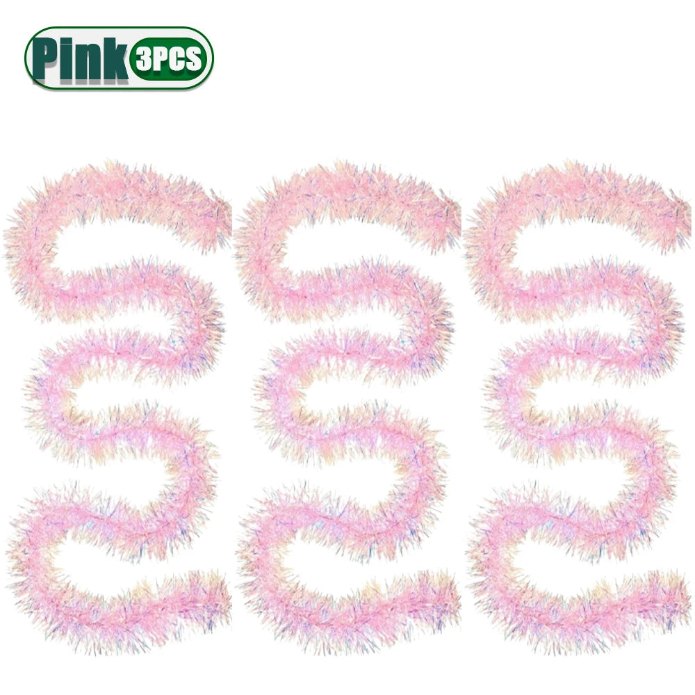 78.7inch Pink Tinsel Garland Shiny Metallic Glitter Party Decoration for Christmas Valentine Wedding Birthday Holiday Home Decor
