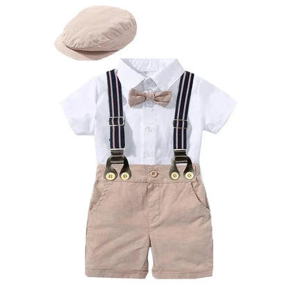 Kids Boys Formal Party Outfits Clothes Set Wedding Birthday Toddler Boy Gentleman Handsome Children Elegant Suit 1 2 3 4 5 Years