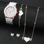 4pcs/set Women Silicone Band Watches Fashion Women Heart Jewelry (Without Box)