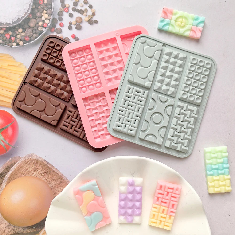 1 creative mini Euler circle baking silicone mold, suitable for DIY chocolate, candy, cookies, ice tray (6-chamber)