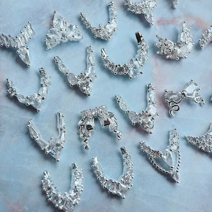 10pcs/lot Luxury No Fading Bow Butterfly Arc Nail Art Parts Zircon Crystal Manicure Nails Accesorios Supplies Decorations Charms