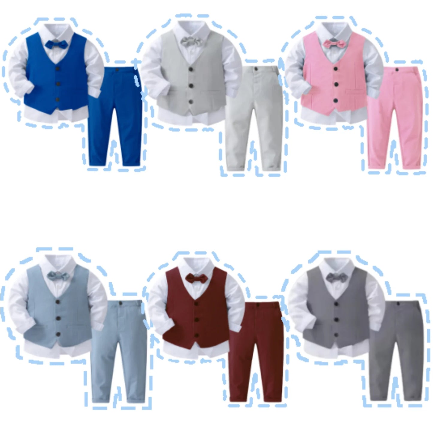 Boy Set Solid Vest Suit