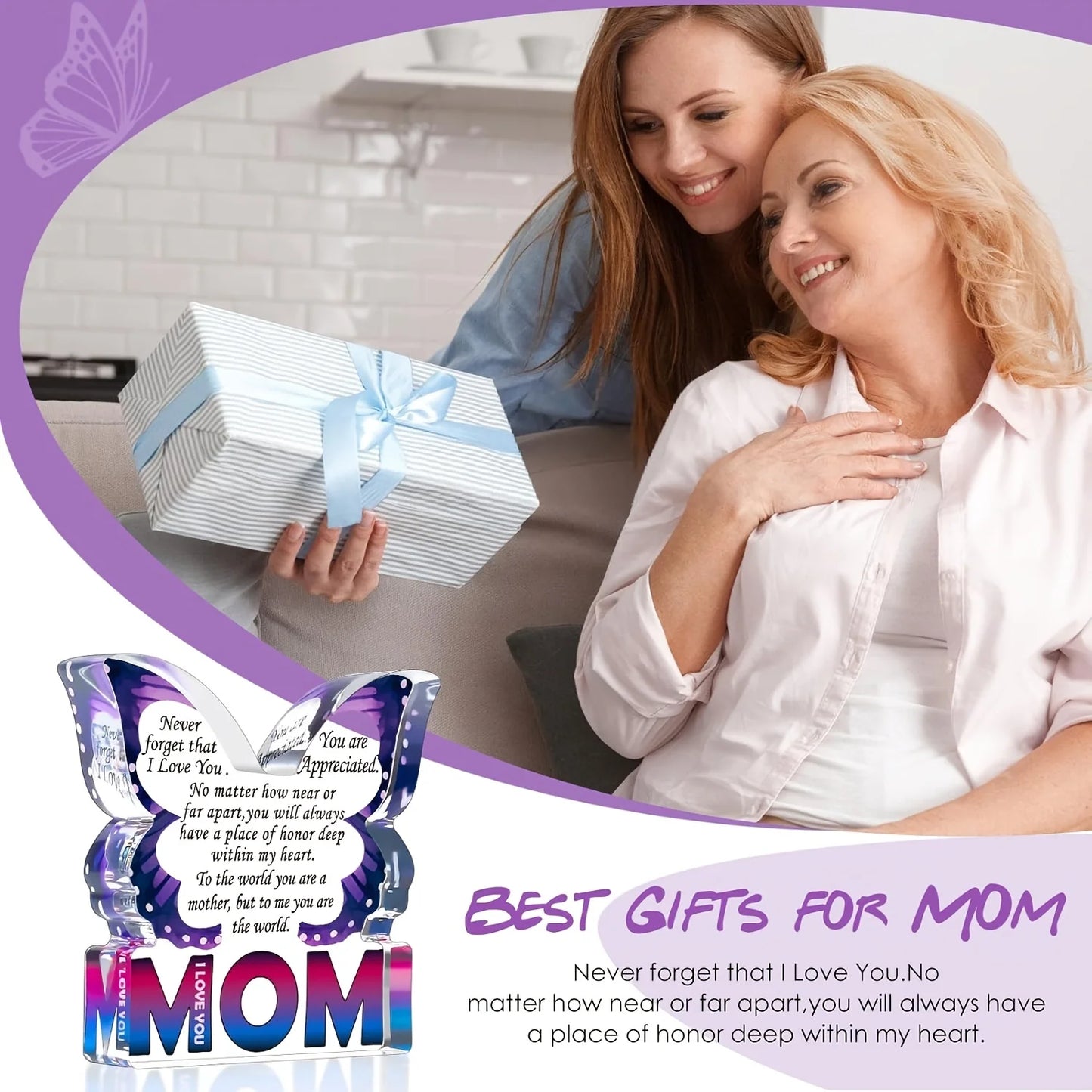 Gifts for Mom from Daughter Son, Birthday Gifts for Mother, I Love You Mom Gifts for Stepmom Mother in law, Best Mom Ever Gifts