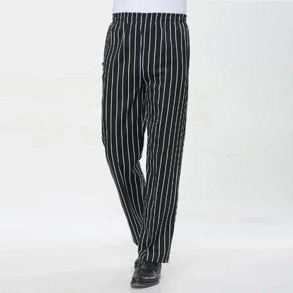 Chef Pants Men Restaurant Kitchen Work Pants Unisex Elastic Cook Workwear Chili Cutlery Kitchenware Breakfast Working Pants