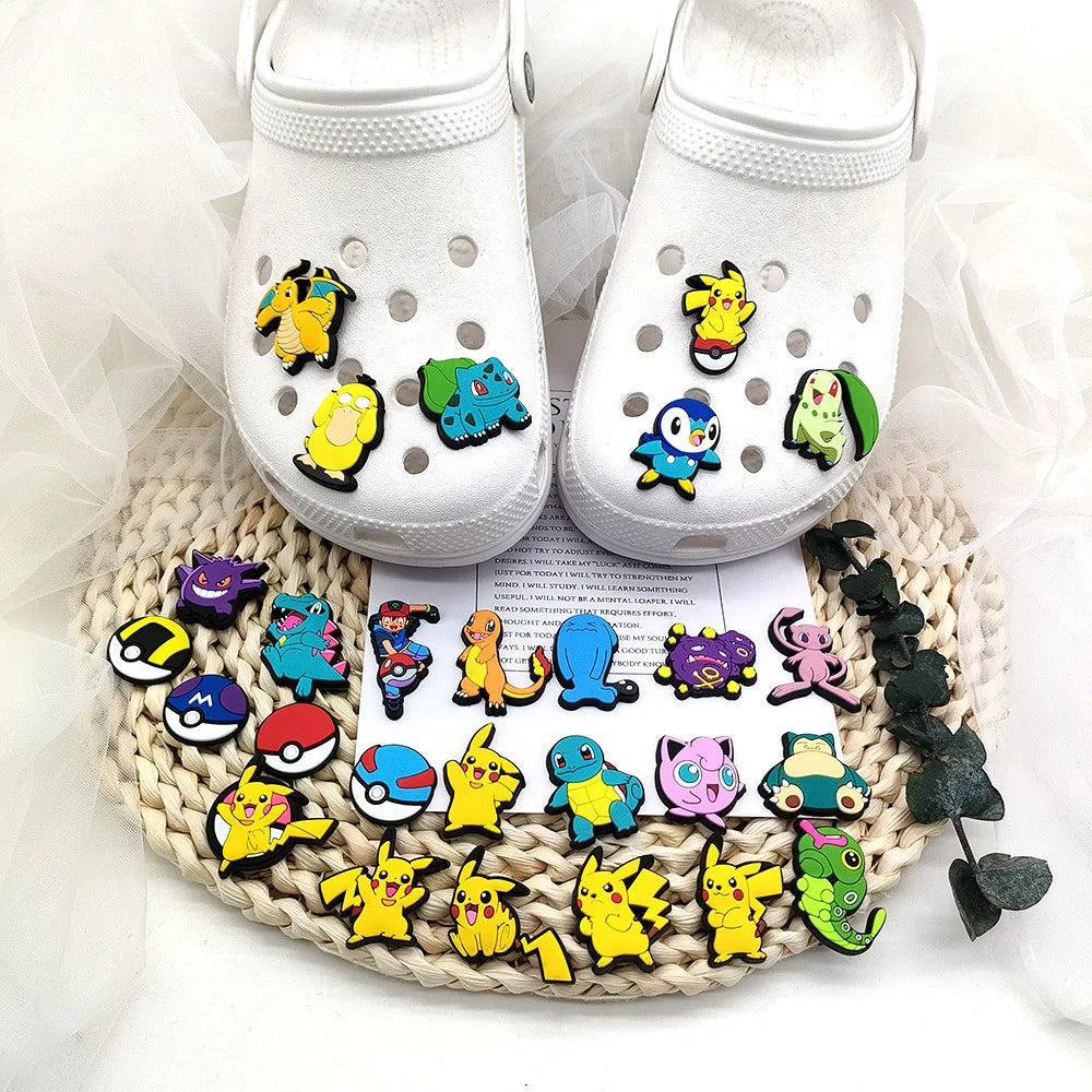 Pokemon Shoe Charms – Gengar, Squirtle & Anime PVC Sandal Buckles for Kids