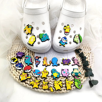 Pokemon Shoe Charms – Gengar, Squirtle & Anime PVC Sandal Buckles for Kids