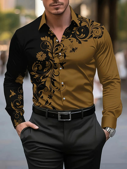 Men’s Casual Long Sleeve Button‑Up