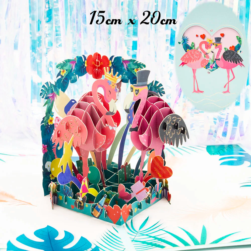 3D Pop Up Flower Greeting Cards Wedding Card Anniversary Thanksgiving Valentines Day Birthday Gift Thank You Card Handmade Cards