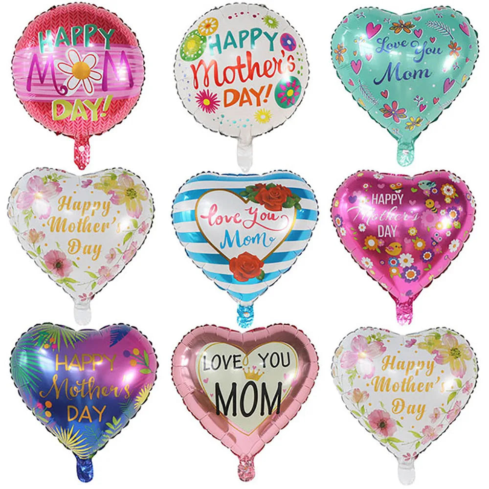 10pcs 18inch spanish mother foil balloon i loveyou have mom balloon heart gift mother's day adult birthday decoration