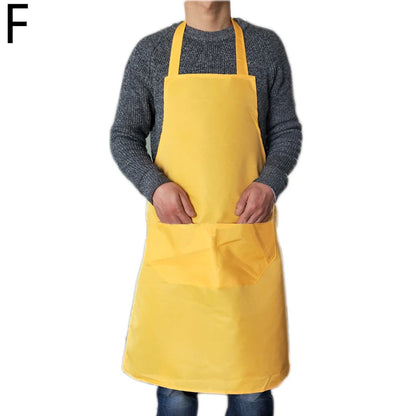 New Waterproof Oil Cooking Apron Chef Aprons Women Men Kitchen Apron with Front Pocket Dishwashing Cleaning Accessories Aprons