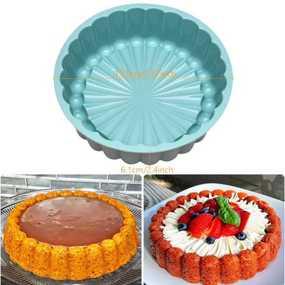Silicone Cake Pan 10in Air Fryers Oven Baking Tray Round Silicone Cakes Pan Sponge Flan Mold Shortcake Baking Pan Silicone Molds