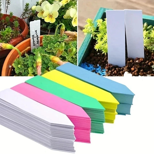 100pcs Garden Plant Labels Plastic Waterproof Horticultural Labels Plant Accessories DIY Garden Decorating Tool Plant Small Sign