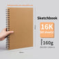 Borrence Spiral Sketchbook – Thick 160 GSM Paper in A3/A4/A5/8K/16K Sizes for Drawing, Watercolor & Art School Use