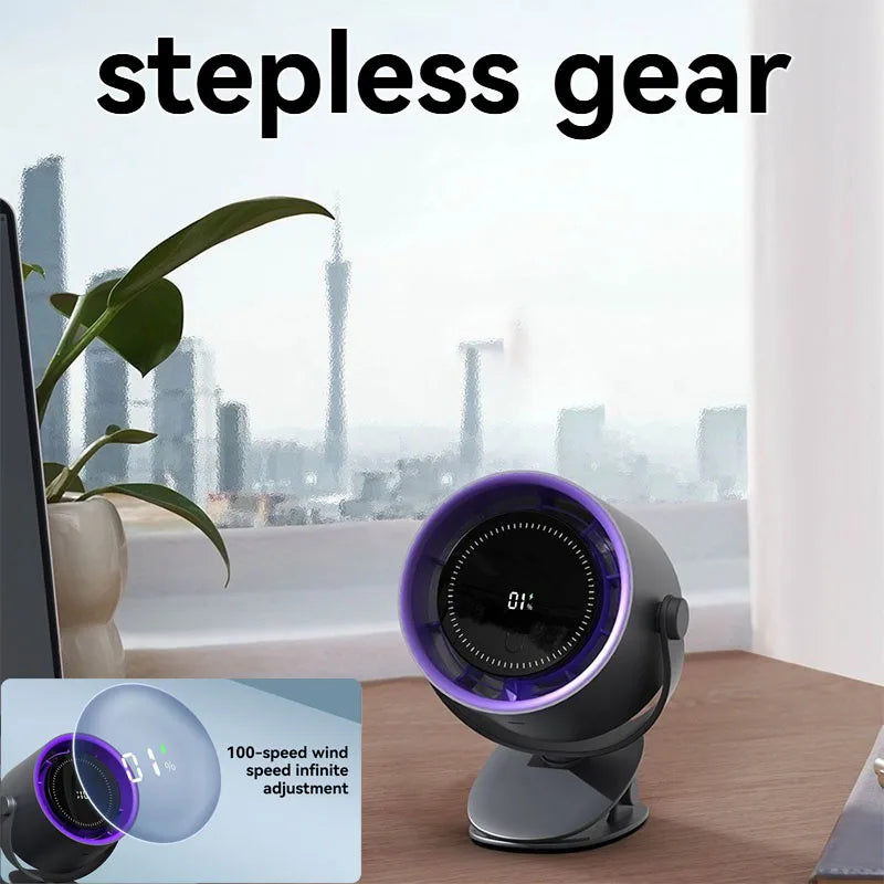 New Mini High-Speed Clip Fan with 100 Levels of Adjustable Speed, Desktop Remote Control, and Violent Turbo Small Electric Fan