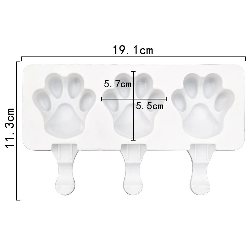 3/4 Cell DIY Silicone Ice Cream Mold Homemade Popsicle Maker Reusable Ice Cube Tray Mousse Dessert Ice Cream Mould Baking Tools