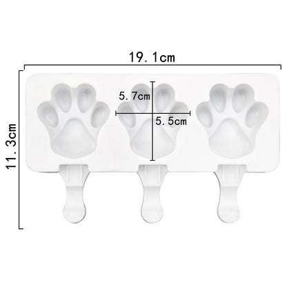 3/4 Cell DIY Silicone Ice Cream Mold Homemade Popsicle Maker Reusable Ice Cube Tray Mousse Dessert Ice Cream Mould Baking Tools