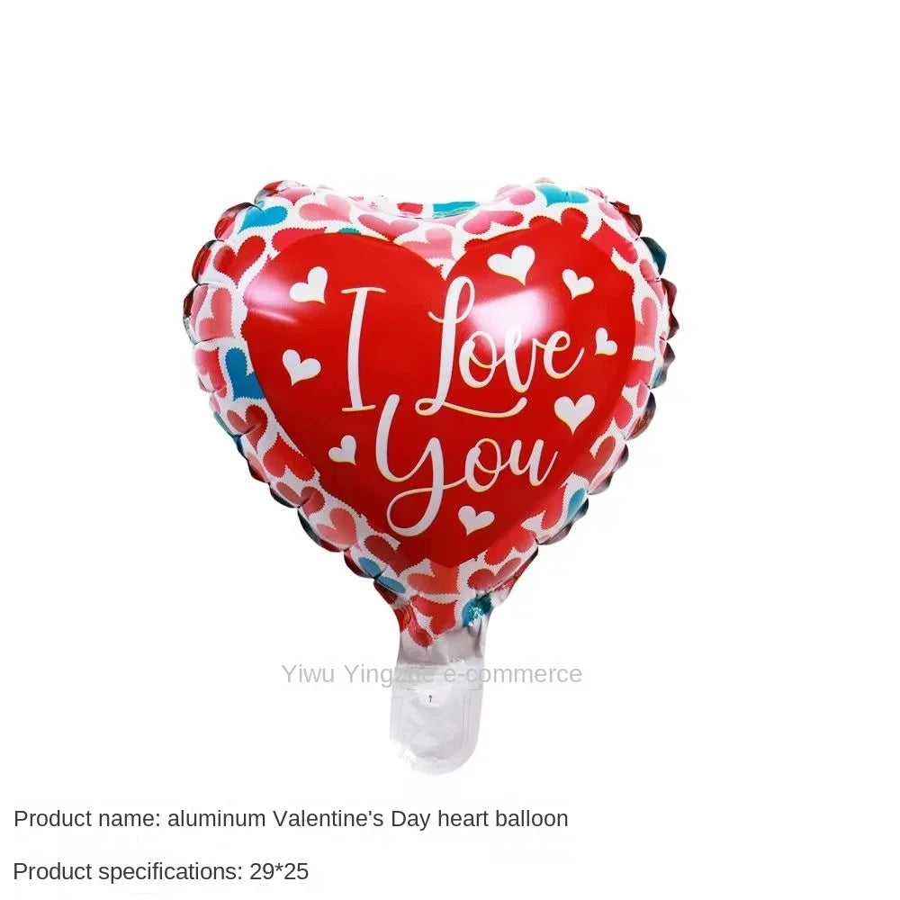 New 10 Inch Round Love Shape English Aluminum Film Balloon New Year's Birthday Valentine's Day Party Wedding Room Decoration