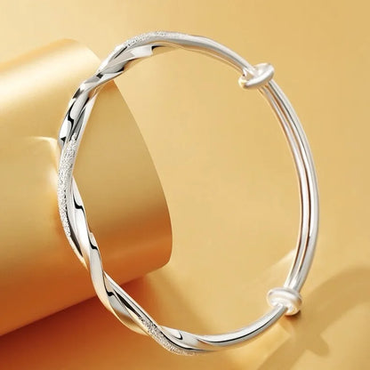 Luxury 925 Sterling Silver Bracelets For Women Vintage Original Starry Sky Carving Adjustable Bangles Party Wedding Fine Jewelry