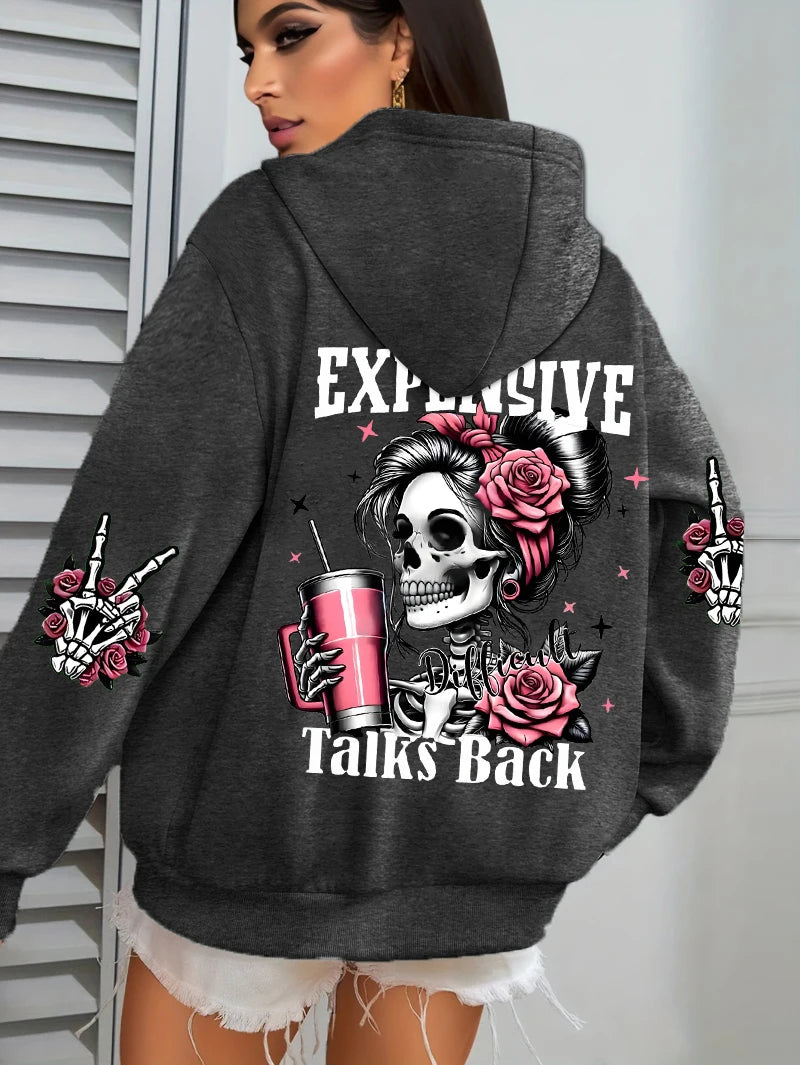Women's Loose Multicolor Pullovers Fleece Pocket Hoody