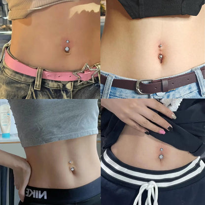 5‑Piece Professional Belly Button Piercing Kit – Stainless Steel Tools & Piercing Gun