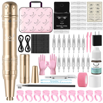 DM Wireless Permanent Makeup Machine Kit Micropigmentation Microblading Pen Eyebrow Tattoo Kit With Ink 15PCS Eyebrow Needles