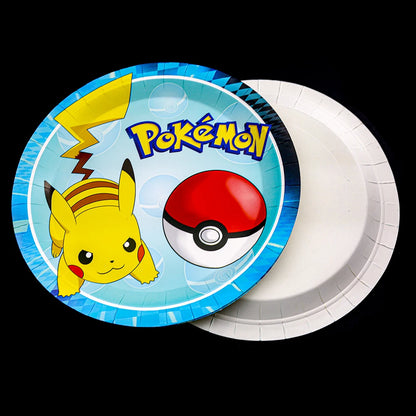 Pokémon birthday party decoration Balloon Disposable Tableware Tablecloth Straws Cup Plates Baby Shower Supplies