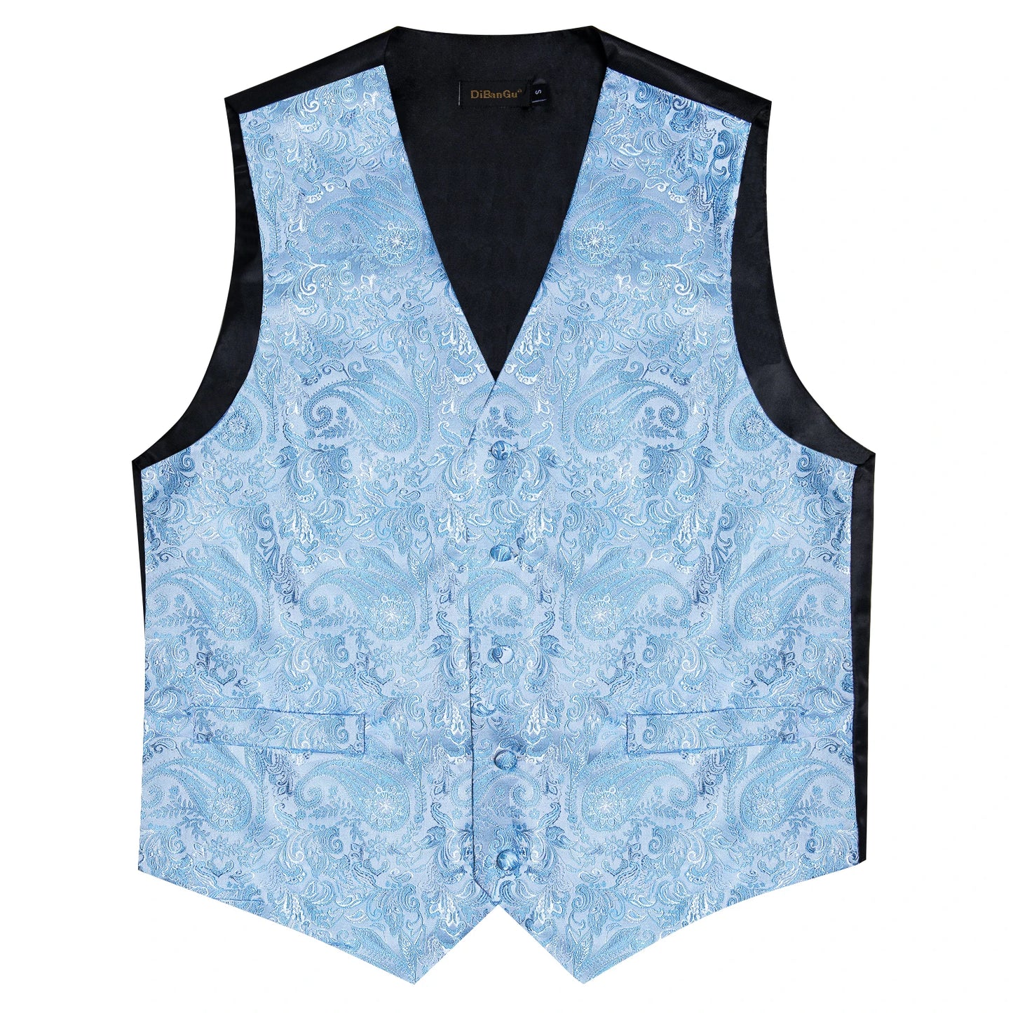 Suit Vest With Bow Tie Pocket Square Cufflinks Tuxedo Waistcoat for Men