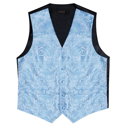 Suit Vest With Bow Tie Pocket Square Cufflinks Tuxedo Waistcoat for Men